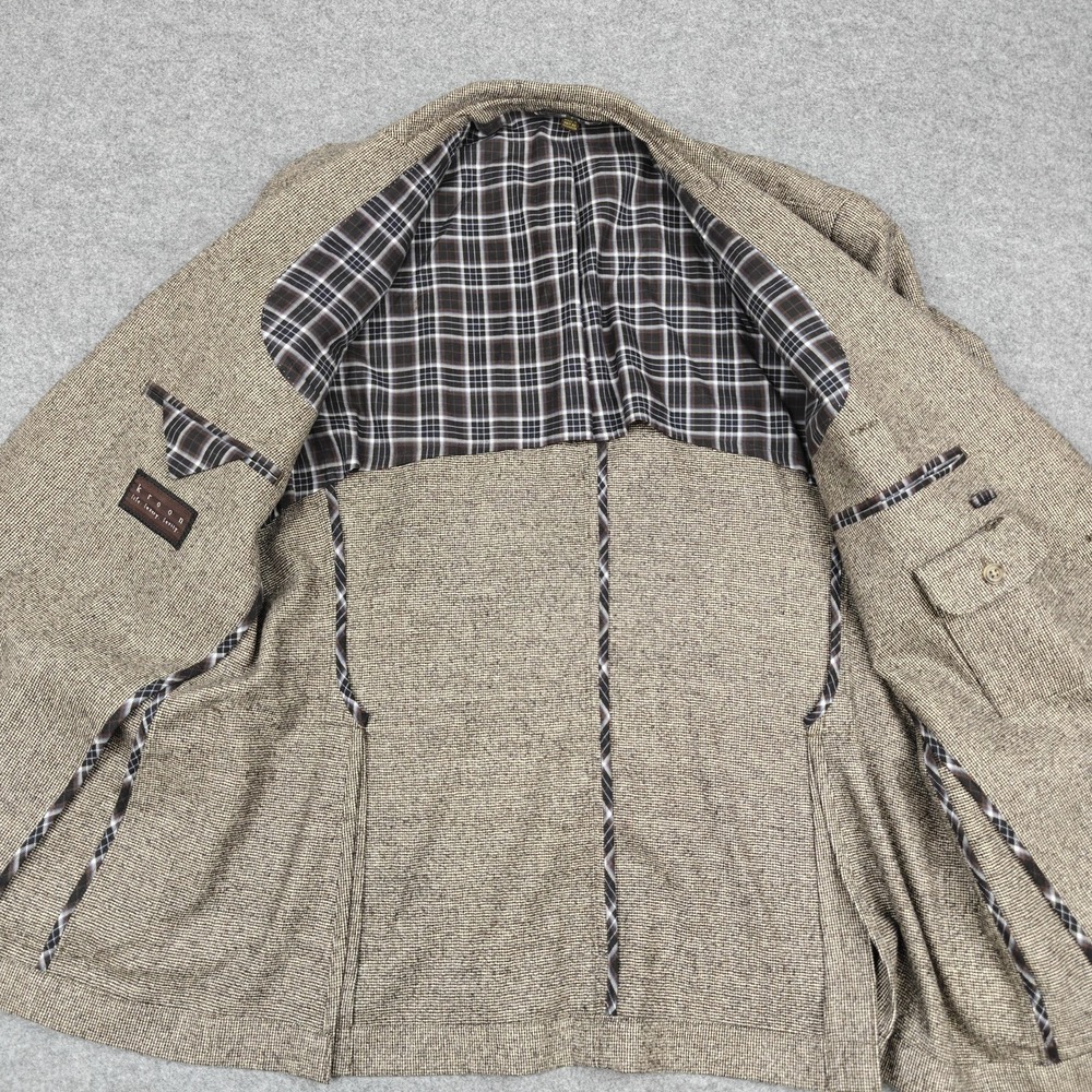 Kroon Blazer Mens 42R Brown Wool Check Tweed Sport Coat Jacket Lined Casual - Picture 3 of 12
